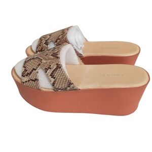 Snake Print Platform Slide Sandals